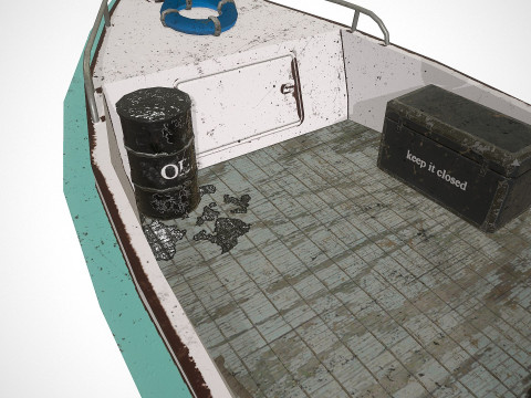 Old Boat Low-poly PBR Model 3D