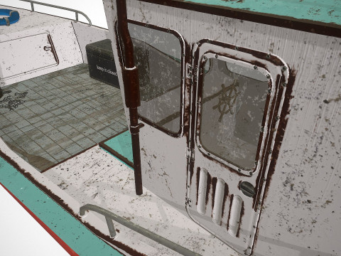 Old Boat Low-poly PBR Model 3D