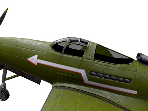 Bell P-39C Airacobra Soviet Fighter Plane 3D-Modell