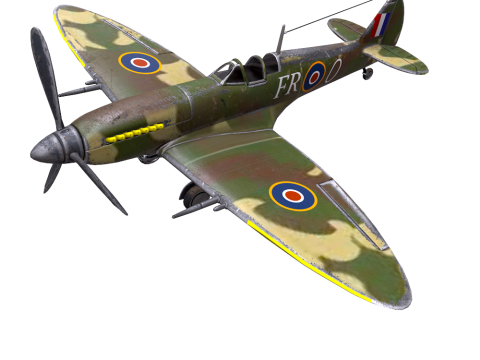 Royal Air Force Fighter Super-marine Spitfire MK1A Model 3D