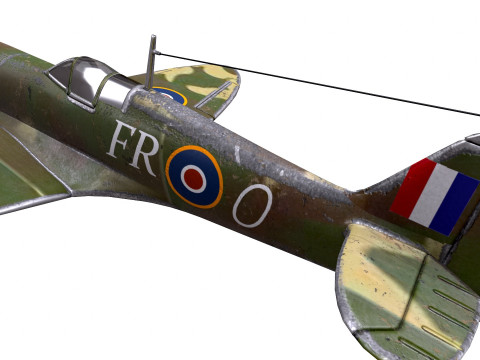 Royal Air Force Fighter Super-marine Spitfire MK1A Modelo 3D
