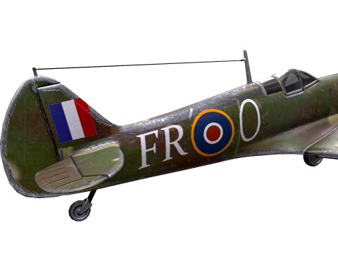 Royal Air Force Fighter Super-marine Spitfire MK1A Modelo 3D
