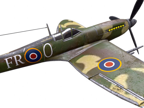 Royal Air Force Fighter Super-marine Spitfire MK1A Modelo 3D