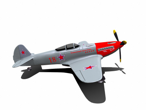 Yakovlev Yak-3 Soviet Fighter Plane 3D Модель