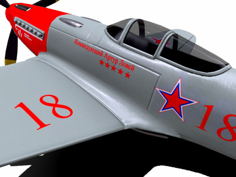 Yakovlev Yak-3 Soviet Fighter Plane 3D Модель