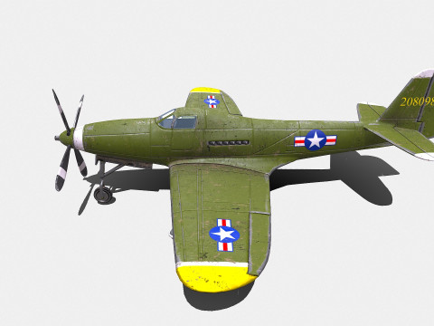 Bell P-63 Kingcobra American Fighter Aircraft Modèle 3D
