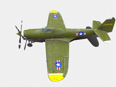 Bell P-63 Kingcobra American Fighter Aircraft Modèle 3D
