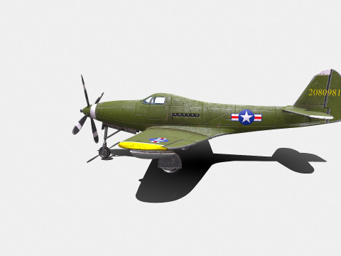 Bell P-63 Kingcobra American Fighter Aircraft Modèle 3D