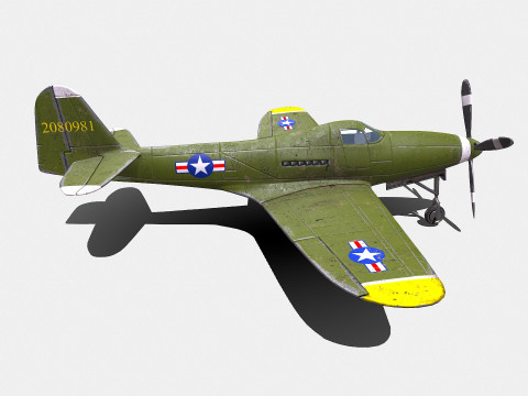 Bell P-63 Kingcobra American Fighter Aircraft Modèle 3D