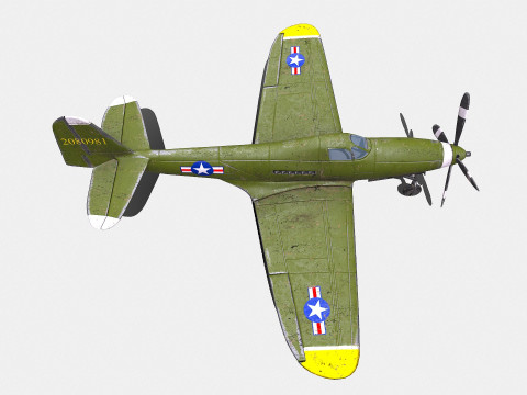 Bell P-63 Kingcobra American Fighter Aircraft Modèle 3D