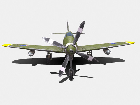 Bell P-63 Kingcobra American Fighter Aircraft Modèle 3D