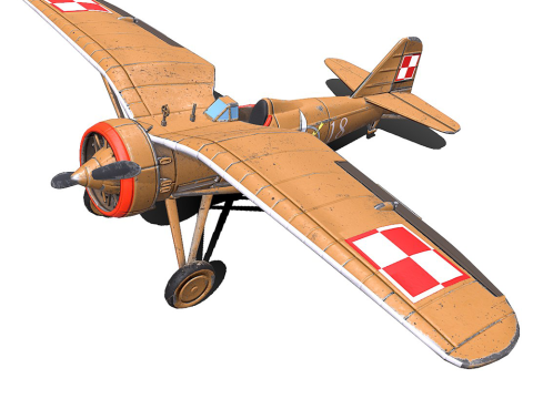 PZL P7 Polish Fighter Aircraft Model 3D