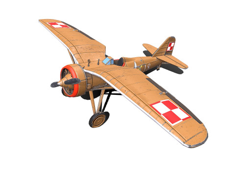 PZL P7 Polish Fighter Aircraft Modelo 3D
