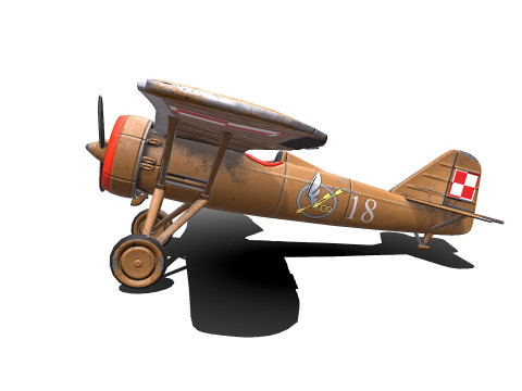 PZL P7 Polish Fighter Aircraft Modelo 3D