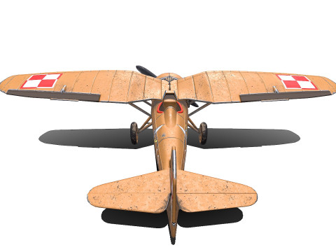 PZL P7 Polish Fighter Aircraft Modelo 3D