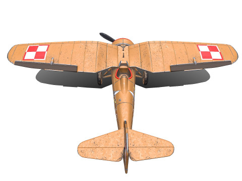 PZL P7 Polish Fighter Aircraft Modelo 3D