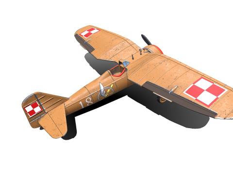 PZL P7 Polish Fighter Aircraft Modelo 3D