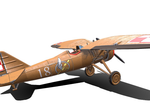 PZL P7 Polish Fighter Aircraft Modelo 3D