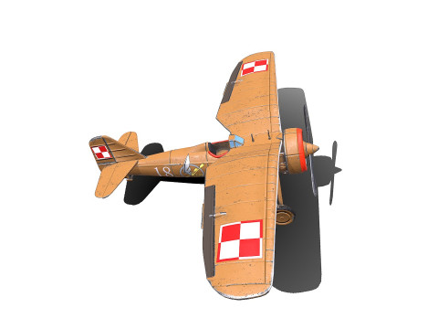 PZL P7 Polish Fighter Aircraft Modelo 3D