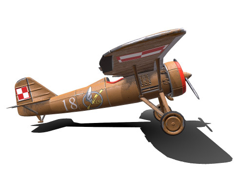 PZL P7 Polish Fighter Aircraft Modelo 3D