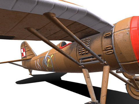 PZL P7 Polish Fighter Aircraft Modelo 3D