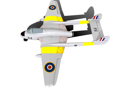 De Havilland Vampire British Fighter Jet 3D Model