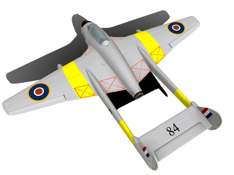 De Havilland Vampire British Fighter Jet 3D Model