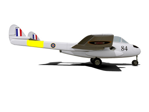 De Havilland Vampire British Fighter Jet 3D Model