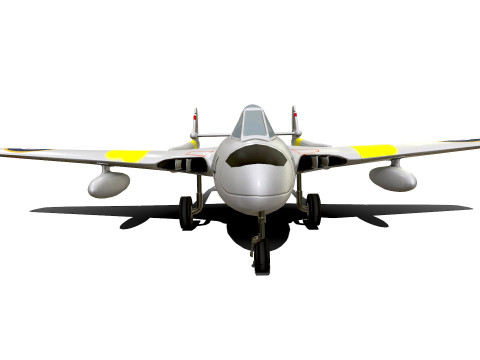 De Havilland Vampire British Fighter Jet 3D Model