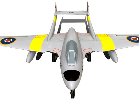 De Havilland Vampire British Fighter Jet 3D Model