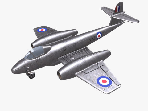 Gloster Meteor British Fighter Jet 3D-Modell
