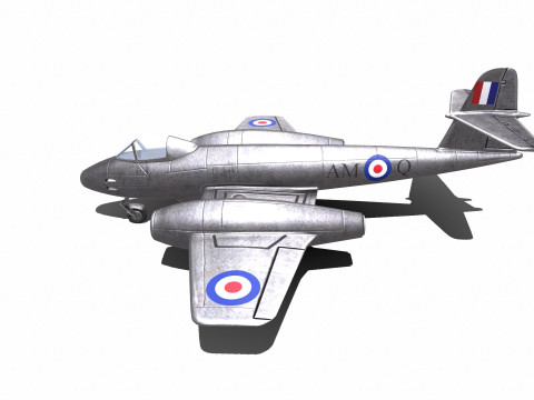 Gloster Meteor British Fighter Jet Model 3D