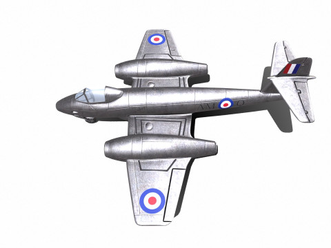 Gloster Meteor British Fighter Jet Model 3D