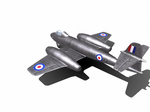 Gloster Meteor British Fighter Jet Model 3D