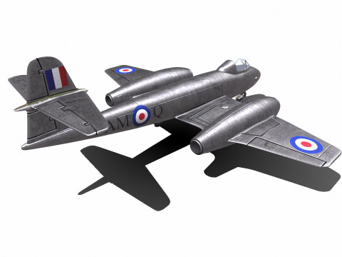 Gloster Meteor British Fighter Jet Model 3D