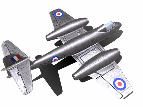 Gloster Meteor British Fighter Jet Model 3D