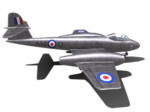 Gloster Meteor British Fighter Jet Model 3D