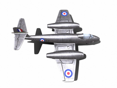 Gloster Meteor British Fighter Jet Model 3D