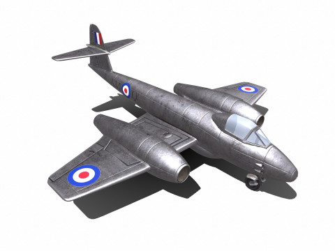 Gloster Meteor British Fighter Jet Model 3D