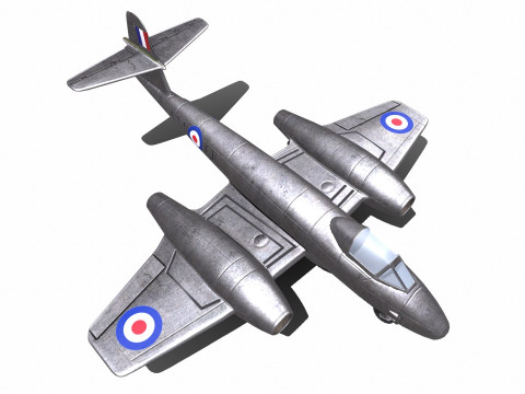 Gloster Meteor British Fighter Jet Model 3D