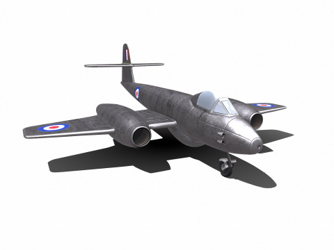Gloster Meteor British Fighter Jet Model 3D