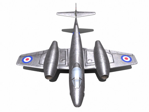 Gloster Meteor British Fighter Jet Model 3D