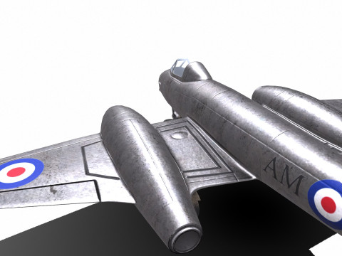 Gloster Meteor British Fighter Jet Model 3D