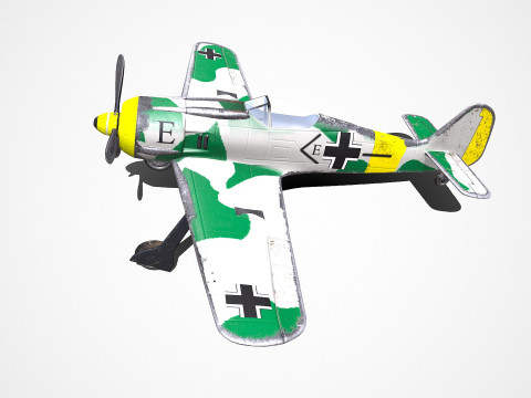 Focke-Wulf Fw 190 German WW1 Fighter Plane Modello 3D