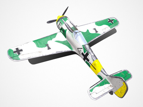 Focke-Wulf Fw 190 German WW1 Fighter Plane Modello 3D