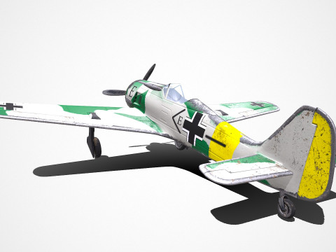 Focke-Wulf Fw 190 German WW1 Fighter Plane Modello 3D