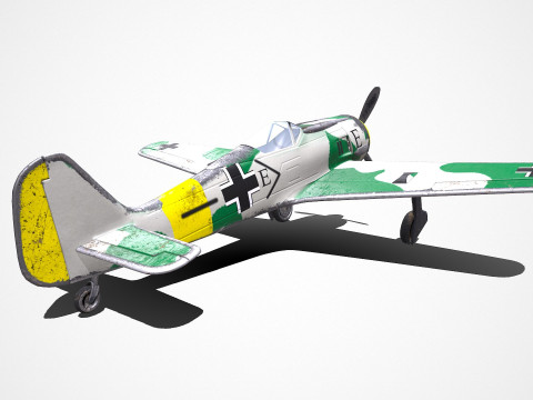 Focke-Wulf Fw 190 German WW1 Fighter Plane Modello 3D