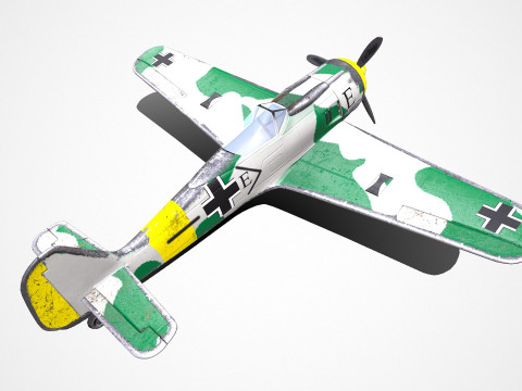 Focke-Wulf Fw 190 German WW1 Fighter Plane Modello 3D