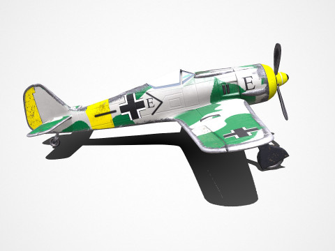 Focke-Wulf Fw 190 German WW1 Fighter Plane Modello 3D