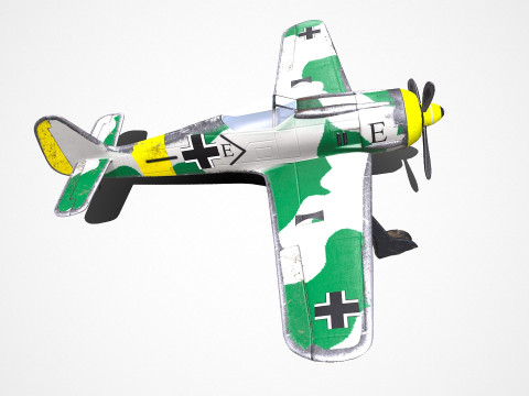 Focke-Wulf Fw 190 German WW1 Fighter Plane Modello 3D